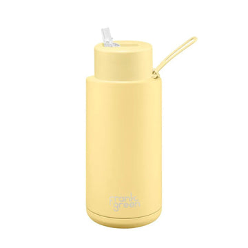 Frank Green Ceramic Reusable Bottle 1L / 34oz (Buttermilk Yellow)